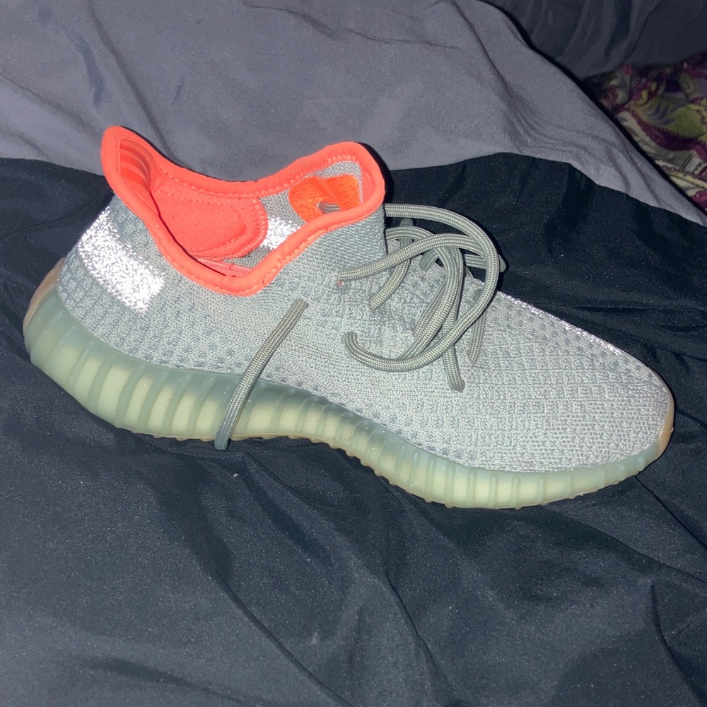 Yeezy Gray and Orange Sneakers